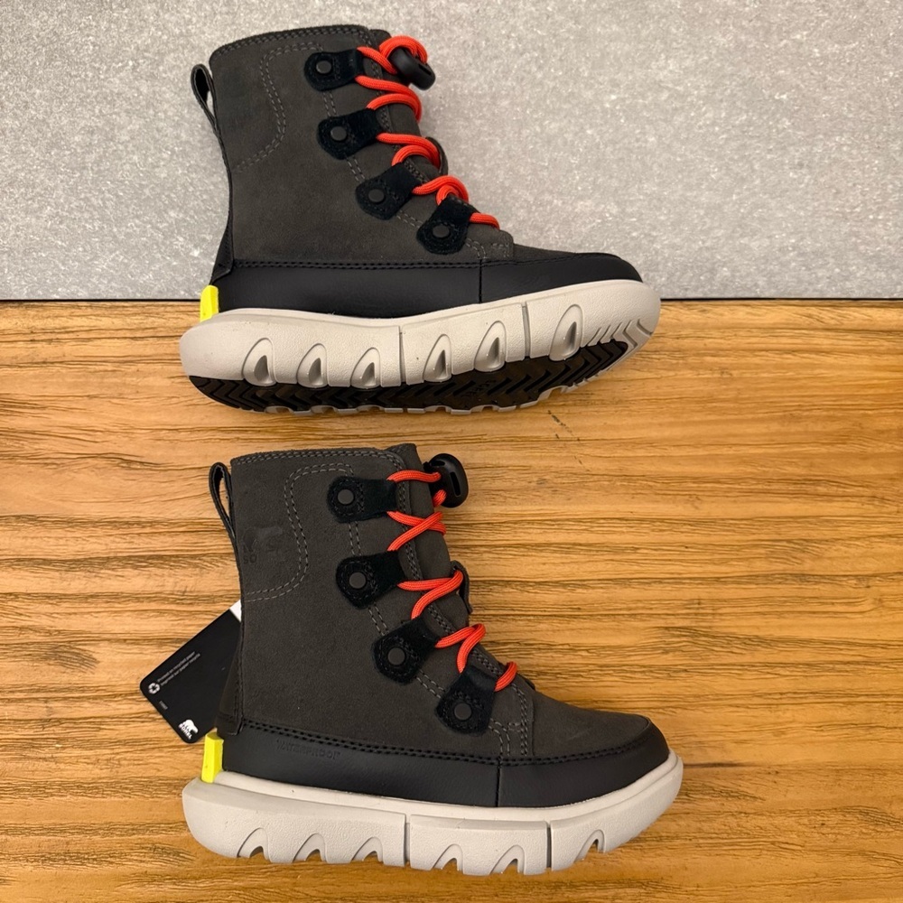 Sorel Explorer Lace WP Children’s Waterproof Insulated Boots Jet Black Size 10 - Picture 5 of 12